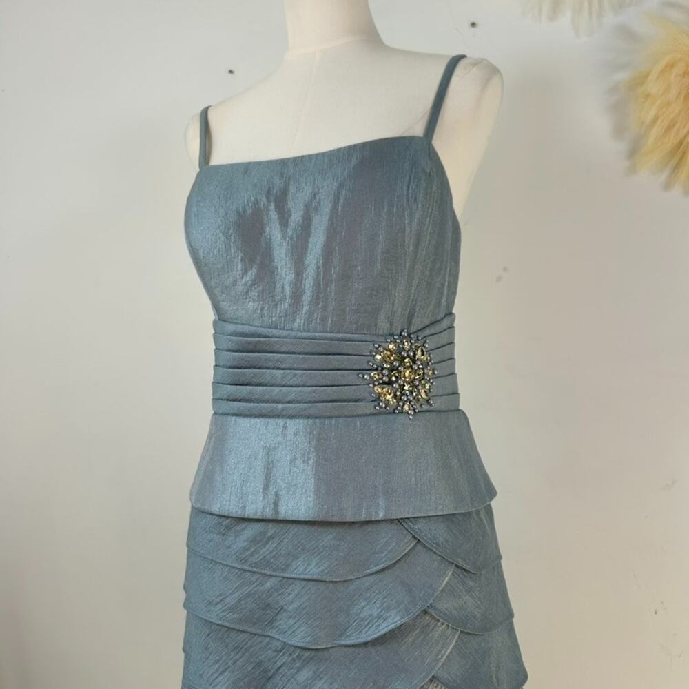 Vintage Womens‎ Y2K Fairy Babydoll Dress Size 16 Ruffled Beaded Whimsical Hoco - Picture 3 of 9